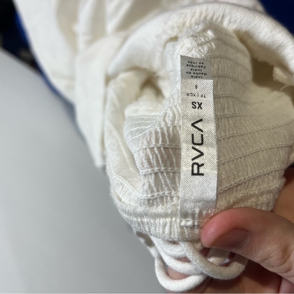 RVCA Lace Back Ruffled Mini Dress Sleeveless White Size XS Spring Summer - Picture 8 of 9